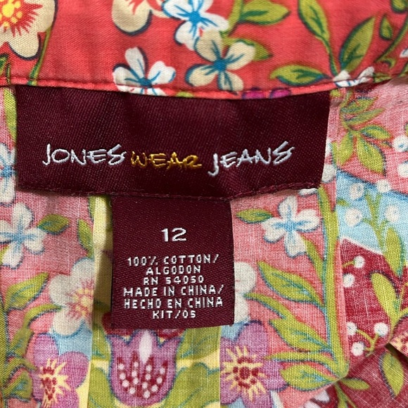 Jones Wear Jeans Floral Colorful Spring Cotton Skirt - Picture 9 of 9
